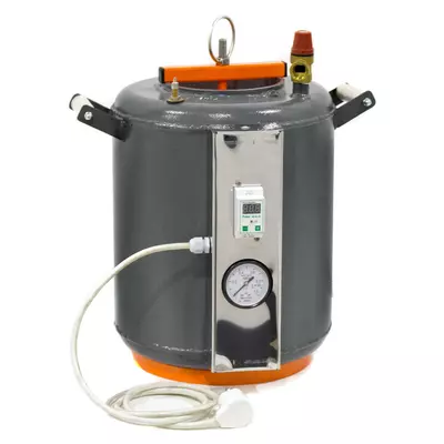 Автоклав Домашний Мастер 8 электро, на 8 банок, электрический, углеродная сталь, 24 л., для тушенки, универсальный, самоприжимная крышка, фото , изображение 2