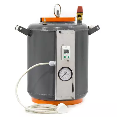 Автоклав Домашний Мастер 8 электро, на 8 банок, электрический, углеродная сталь, 24 л., для тушенки, универсальный, самоприжимная крышка, фото , изображение 3