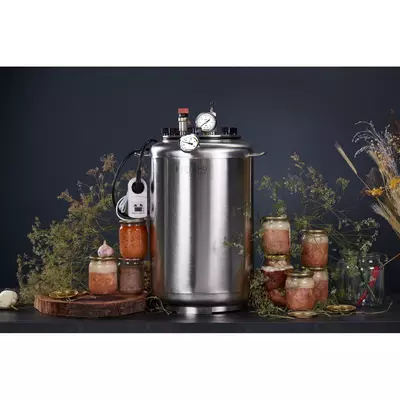 Автоклав Укрпромтех А24 electro, на 24 банки, электрический, нержавейка, 30 л., универсальный, для тушенки, крышка болты, фото , изображение 5