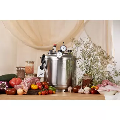 Автоклав Укрпромтех А8 electro, на 8 банок, электрический, нержавейка, 15 л., универсальный, для тушенки, крышка болты, фото , изображение 4