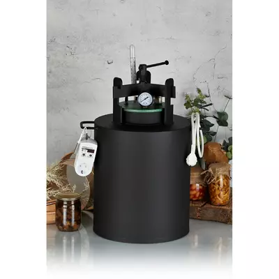 Автоклав Укрпромтех ЧЕ-16 electro, на 16 банок, электрический, углеродная сталь, 25 л., универсальный, для тушенки, крышка винт, фото , изображение 2