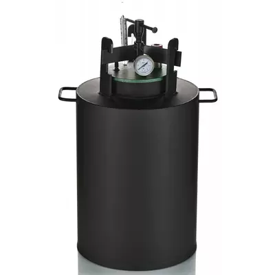 Автоклав Укрпромтех ЧЕ-24, на 24 банки, газовый, углеродная сталь, 30 л., для тушенки, крышка винт, фото 