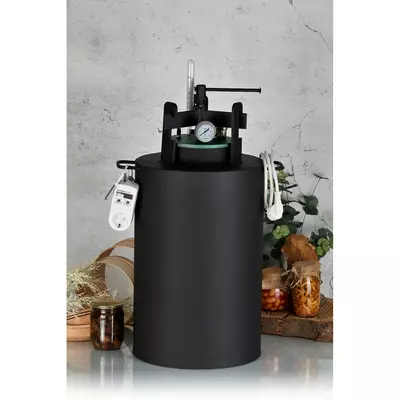 Автоклав Укрпромтех ЧЕ-24 electro, на 24 банки, электрический, углеродная сталь, 30 л., универсальный, для тушенки, крышка винт, фото , изображение 3