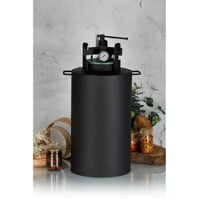 Автоклав Укрпромтех ЧЕ-32, на 32 банки, газовый, углеродная сталь, 40 л., для тушенки, крышка винт, фото , изображение 2