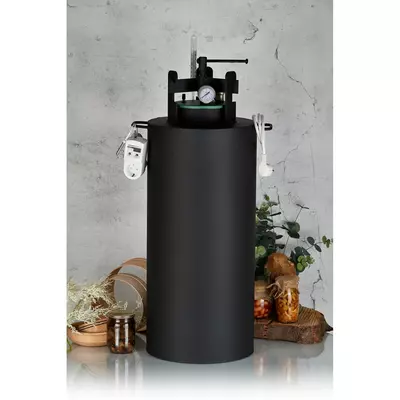 Автоклав Укрпромтех ЧЕ-40 electro, на 40 банок, электрический, углеродная сталь, 50 л., универсальный, для тушенки, крышка винт, фото , изображение 3