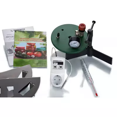 Автоклав Укрпромтех ЧЕ-40 electro, на 40 банок, электрический, углеродная сталь, 50 л., универсальный, для тушенки, крышка винт, фото , изображение 8