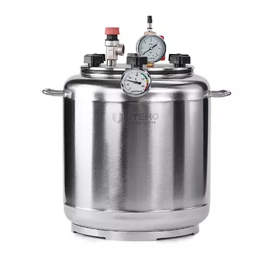 Автоклав Укрпромтех А16, на 16 банок, газовый, нержавейка, 20 л., для тушенки, крышка болты, фото 