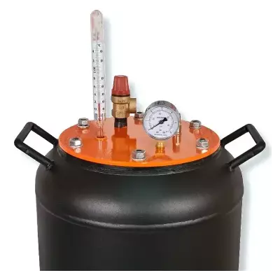 Автоклав ЛАН, на 8 банок, газовий, вуглецева сталь, для тушонки, кришка болт, фото , зображення 2