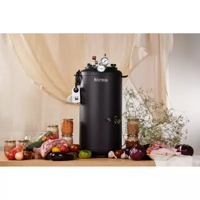 Автоклав Укрпромтех УТех32 electro, на 32 банки, электрический, углеродная сталь, 45 л., универсальный, для тушенки, крышка болты, фото , изображение 6
