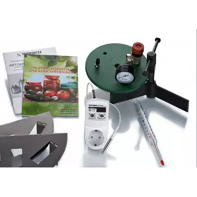 Автоклав Укрпромтех ЧЕ-8 electro, на 8 банок, електричний, вуглецева сталь, 15 л., універсальний, для тушонки, кришка гвинт, фото , зображення 9