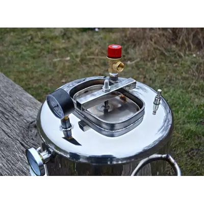 Автоклав Троян Люкс-16, на 16 банок, газовий, нержавійка, 20 л, для тушонки, самопритискна кришка, фото , зображення 2