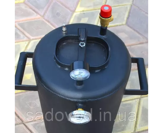 Автоклав Троян-24, на 24 банки, газовый, углеродная сталь, 30 л., для тушенки, самоприжимная крышка, фото , изображение 4