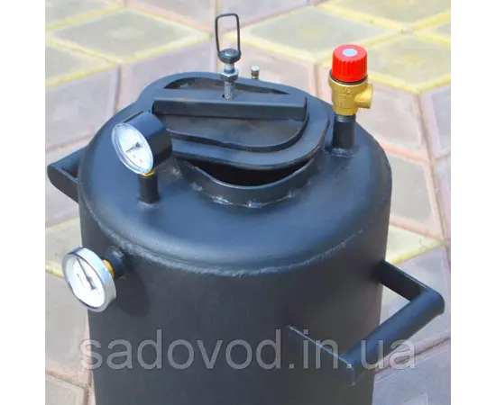 Автоклав Троян-24, на 24 банки, газовый, углеродная сталь, 30 л., для тушенки, самоприжимная крышка, фото , изображение 5