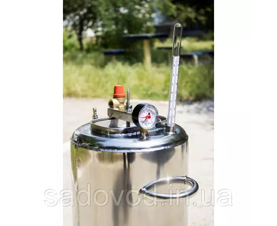 Автоклав Троян Люкс-14, на 14 банок, газовый, нержавейка, 20 л., для тушенки, самоприжимная крышка, фото , изображение 3