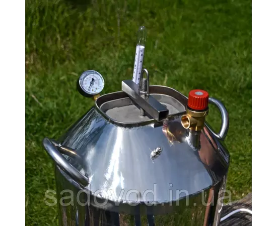 Автоклав Троян Мега-30, на 30 банок, газовий, нержавійка, 40 л., для тушонки, самопритискна кришка, фото , зображення 3