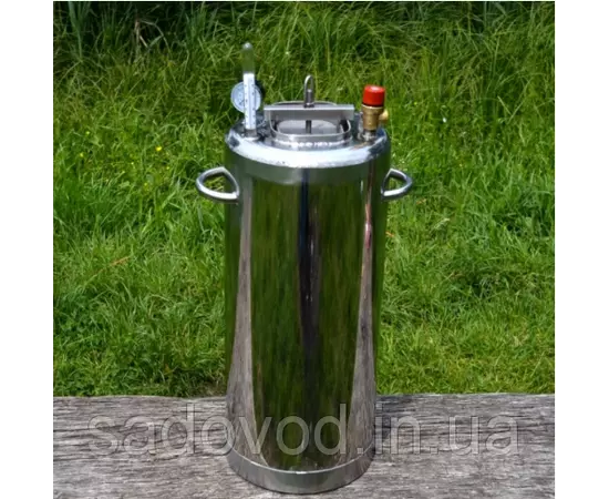 Автоклав Троян Люкс-28, на 28 банок, газовий, нержавійка, 35 л., для тушонки, самопритискна кришка, фото , зображення 2