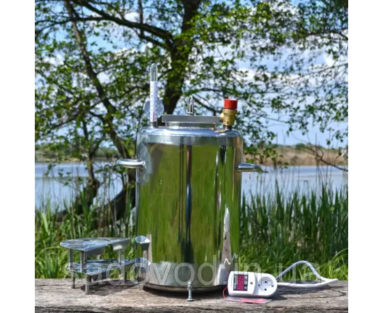 Автоклав Троян Люкс-14Е, на 14 банок, електричний, нержавійка, 20 л., універсальний, для тушонки, самопритискна кришка, фото , зображення 2