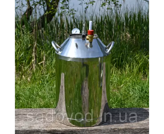 Автоклав Троян Мега-30, на 30 банок, газовий, нержавійка, 40 л., для тушонки, самопритискна кришка, фото , зображення 2