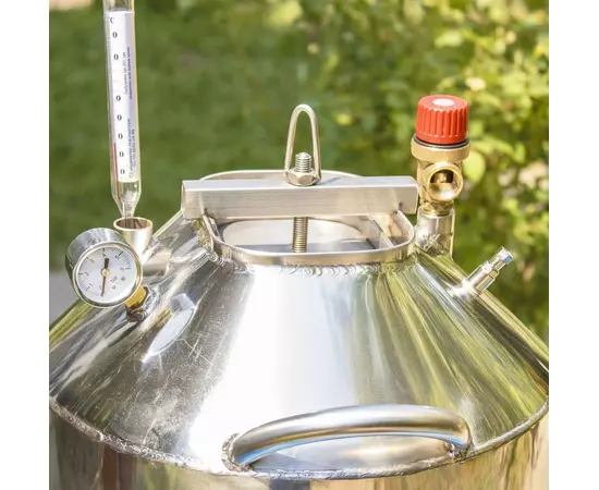Автоклав Троян Мега-40, на 40 банок, газовий, нержавійка, 50 л., для тушонки, самопритискна кришка, фото , зображення 3