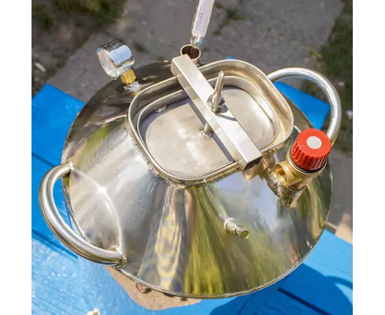 Автоклав Троян Мега-40, на 40 банок, газовий, нержавійка, 50 л., для тушонки, самопритискна кришка, фото , зображення 4