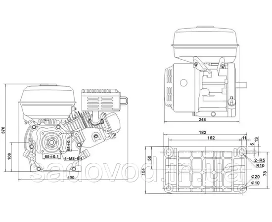 Двигун бензиновий WEIMA BT170F-Т/25 (7 к.с., шліц 25 мм), фото , зображення 12