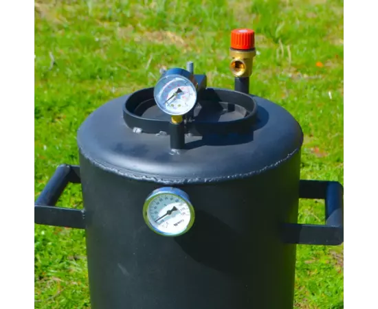 Автоклав Троян-24Э, на 24 банки, электрический, углеродная сталь, 30 л., универсальный, для тушенки, самоприжимная крышка, фото , изображение 2