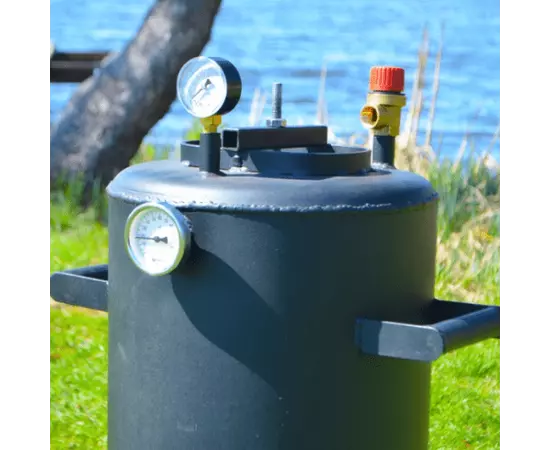 Автоклав Троян-24Э, на 24 банки, электрический, углеродная сталь, 30 л., универсальный, для тушенки, самоприжимная крышка, фото , изображение 3