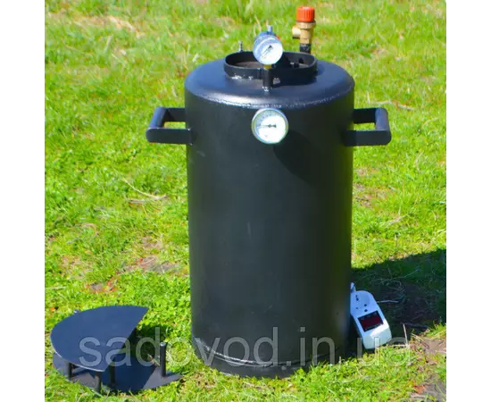 Автоклав Троян-16Э, на 16 банки, электрический, углеродная сталь, 22 л., универсальный, для тушенки, самоприжимная крышка, фото , изображение 3