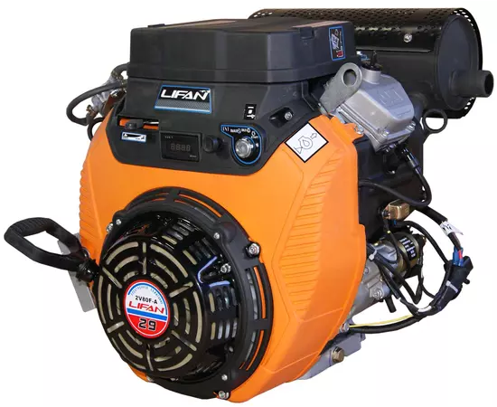Двигун бензиновий LIFAN 2V80F-A (29 к.с., шпонка 25 мм., електростартер, котушка 20А), фото , зображення 2