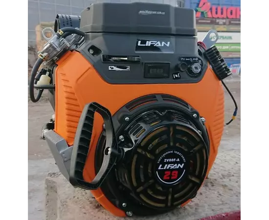Двигун бензиновий LIFAN 2V80F-A (29 к.с., шпонка 25 мм., електростартер, котушка 20А), фото , зображення 9