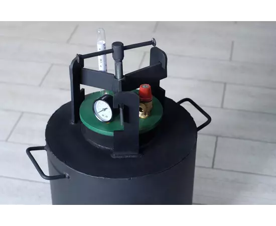 Автоклав Укрпромтех ЧЕ-8, на 8 банок, газовый, углеродная сталь, 15 л., для тушенки, крышка винт, фото , изображение 4