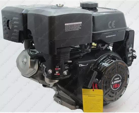 Двигун бензиновий LIFAN 190FD-3A (15 к.с., шпонка 25 мм., електростартер, котушка 3А), фото , зображення 14