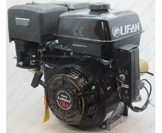 Двигун бензиновий LIFAN 190FD-3A (15 к.с., шпонка 25 мм., електростартер, котушка 3А), фото , зображення 6