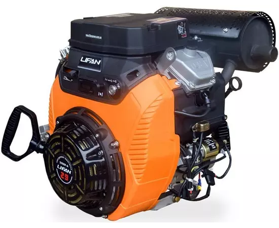 Двигун бензиновий LIFAN 2V80F-A (29 к.с., шпонка 25 мм., електростартер, котушка 20А), фото , зображення 4