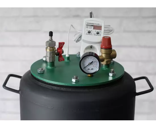 Автоклав Укрпромтех УТех8 electro, на 8 банок, электрический, углеродная сталь, 15 л., универсальный, для тушенки, крышка болты, фото , изображение 2