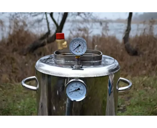 Автоклав Троян Люкс-24Э, на 24 банки, электрический, нержавейка, 32 л., универсальный, для тушенки, самоприжимная крышка, фото , изображение 2