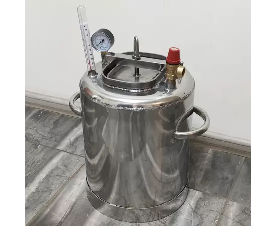 Автоклав Троян Люкс-7, на 7 банок, газовый, нержавейка, 15 л., для тушенки, самоприжимная крышка, фото , изображение 3
