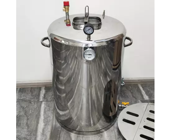 Автоклав Троян Мега-76Е, на 76 банок, електричний, нержавійка, універсальний, для тушонки, самопритискна кришка, фото , зображення 4