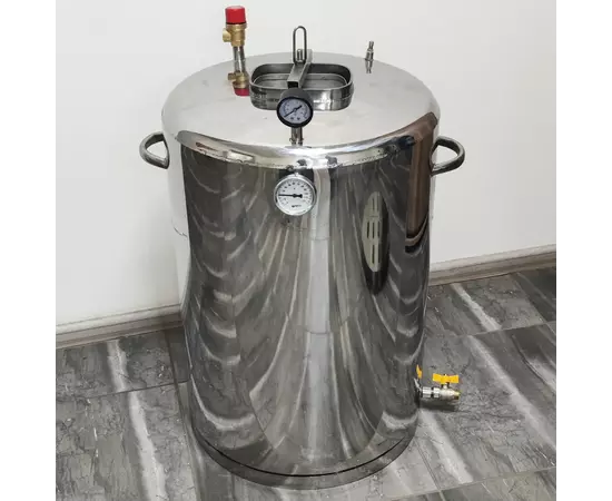 Автоклав Троян Мега-76Е, на 76 банок, електричний, нержавійка, універсальний, для тушонки, самопритискна кришка, фото , зображення 3