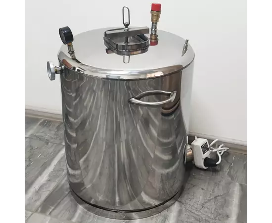 Автоклав Троян Мега-57Э, на 57 банок, электрический, нержавейка, 80 л., универсальный, для тушенки, самоприжимная крышка, фото , изображение 4