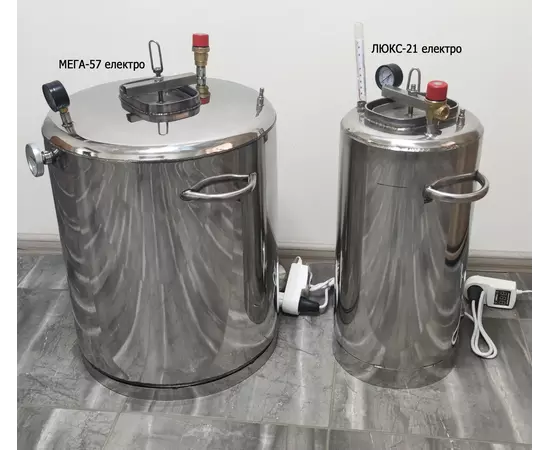 Автоклав Троян Мега-57Э, на 57 банок, электрический, нержавейка, 80 л., универсальный, для тушенки, самоприжимная крышка, фото , изображение 5