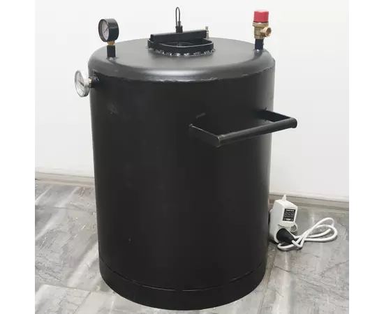 Автоклав Троян-57Э, на 57 банок, электрический, углеродная сталь, 80 л, универсальный,  для тушенки, самоприжимная крышка, фото , изображение 2