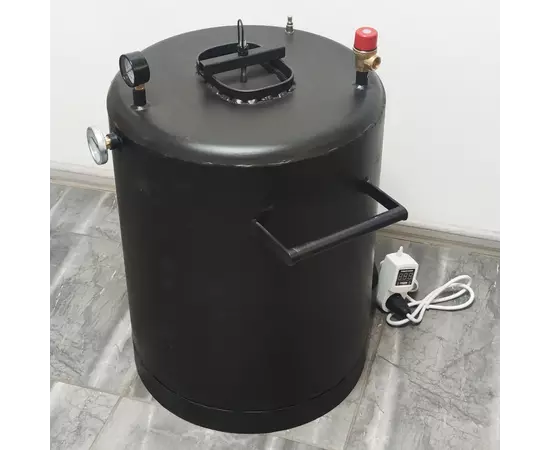 Автоклав Троян-57Э, на 57 банок, электрический, углеродная сталь, 80 л, универсальный,  для тушенки, самоприжимная крышка, фото , изображение 4