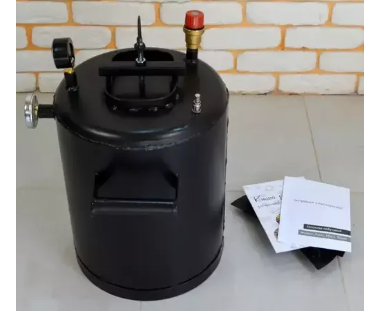 Автоклав Троян-16, на 16 банок, газовий, вуглецева сталь, 22 л., для тушонки, самопритискна кришка, фото , зображення 8