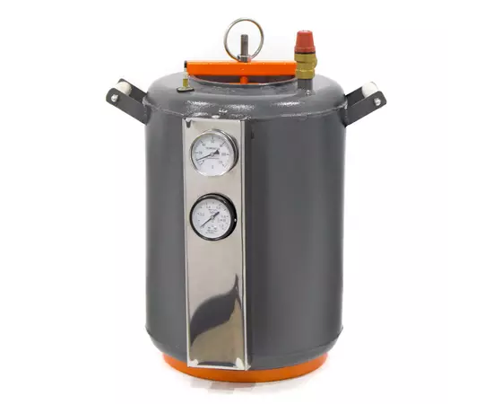 Автоклав Домашній Майстер 16, на 16 банок, газовий, вуглецева сталь, 28 л., для тушонки, самопритискна кришка, фото , зображення 2