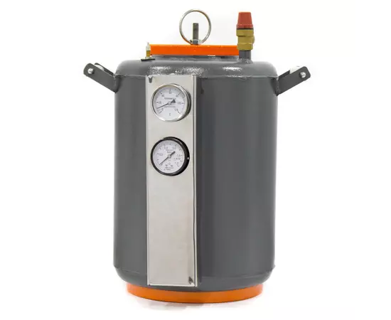 Автоклав Домашній Майстер 16, на 16 банок, газовий, вуглецева сталь, 28 л., для тушонки, самопритискна кришка, фото , зображення 3