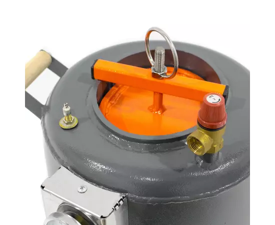 Автоклав Домашній Майстер 32, на 32 банки, газовий, вуглецева сталь, 44 л., для тушонки, самопритискна кришка, фото , зображення 4