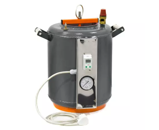 Автоклав Домашний Мастер 8 электро, на 8 банок, электрический, углеродная сталь, 24 л., для тушенки, универсальный, самоприжимная крышка, фото , изображение 2