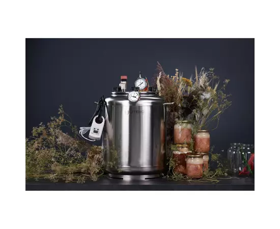 Автоклав Укрпромтех А16 electro, на 16 банок, электрический, нержавейка, 25 л., универсальный, для тушенки, крышка болты, фото , изображение 5