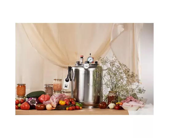 Автоклав Укрпромтех А16 electro, на 16 банок, электрический, нержавейка, 25 л., универсальный, для тушенки, крышка болты, фото , изображение 4